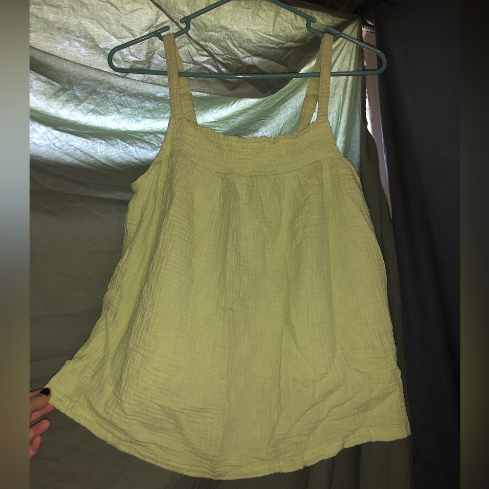 Lime Green Babydoll Sleeveless Top